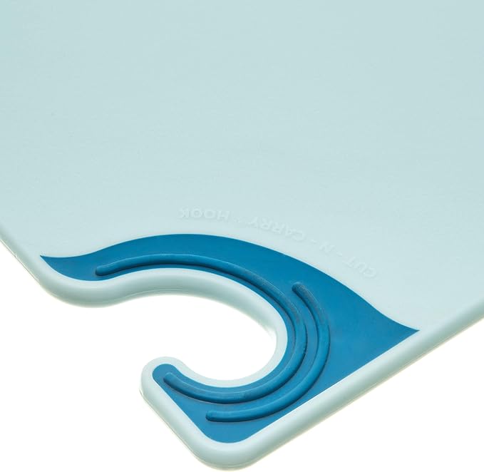 San Jamar Saf-T-Grip Cutting Board with Molded-in Ruler, Plastic Chopping Board for Kitchen, 9" x 12" x 0.35", 6 Count, Blue