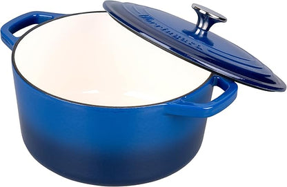 VORRINGARD Enameled Cast Iron Dutch Oven Pot with Lid, for Bread Baking, Round Bread Oven- include Sourdough Bread Baking Supplies Set, 4.5QT, Blue - Image 6