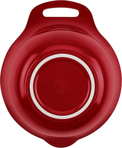 Rachael Ray Tools and Gadgets Nesting / Stackable Mixing Bowl Set with Pour Spouts and Handle - 2 and 3 Quarts, Red and Gray - Image 4