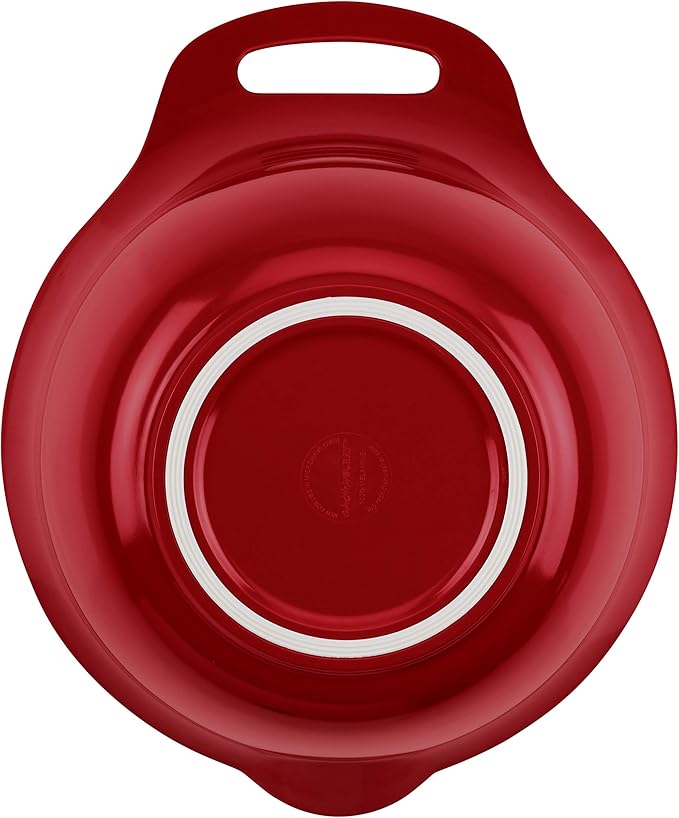 Rachael Ray Tools and Gadgets Nesting / Stackable Mixing Bowl Set with Pour Spouts and Handle - 4 and 5 Quarts, Red and Gray - Image 4