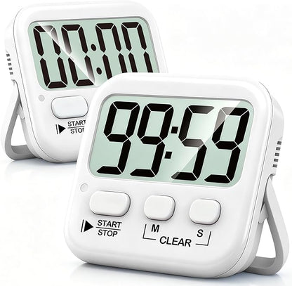 Antonki 2 Pack Digital Timer for Kids, Magnetic Countdown Kitchen Timers for Cooking, Egg, Classroom, Teacher, Exercise, Study, Oven - Battery Included by Antonki