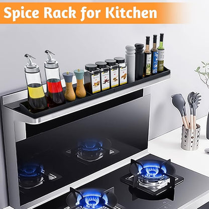 Foeacry Magnetic Stove Top Shelf 30 Inch - Heat Resistant Silicone Over the Stove Shelf Spice Rack Organizer - 3 Functional Partitions Kitchen Organization and Storage for Spices, Oils & Gadgets - Image 7