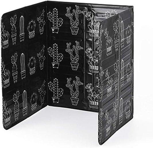 3 Sided Splatter Guard, Aluminum Grease Splatter Screen for Stove Top Foldable Oil Barrier Proof Splash for Kitchen Restaurant Use (Black)