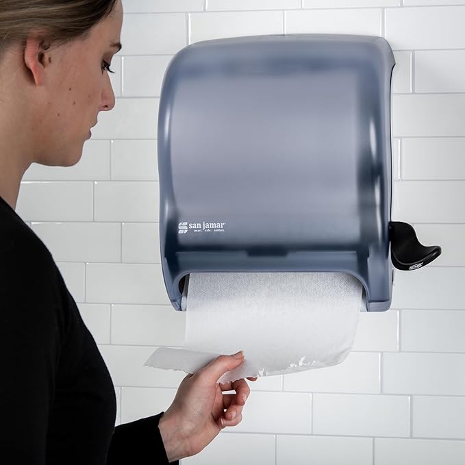 San Jamar Classic Element Paper Towel Dispenser Fits All Core Sizes with Lever for Bathroom, Kitchens, and Restaurants, Plastic, 8.5 x 12.5 x 12.75 Inches, Arctic Blue - Image 7