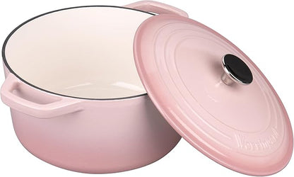 VORRINGARD Enameled Cast Iron Dutch Oven Pot with Lid, for Bread Baking, Round Bread Oven- include Sourdough Bread Baking Supplies Set, 6QT, Pink - Image 5