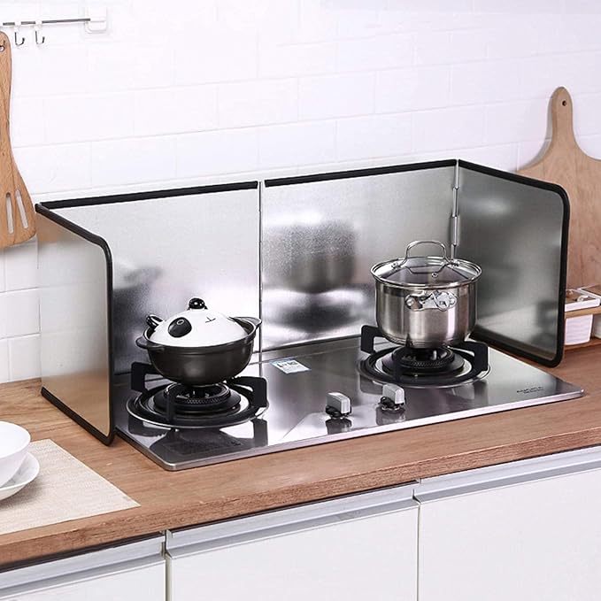4 Sided Oil Splatter Guard Grease Splatter Guard Stove Splatter Guard, Splatter Guards Splatter Screen for Frying Pan,Large Foldable Splash Guard for Stove Top, Steel Anti Splatter Shield - Image 6