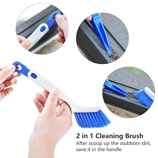Patelai 4 Pieces Cleaning Brush Sets Small Scrub Brush Household Use for Cleaning Bottle Sink Kitchen Sink Corner Dish Edge Grout Bathroom Sliding Door Window Track(White, Blue) - Image 4