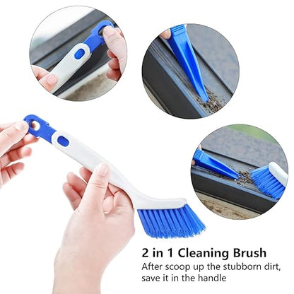 Patelai 4 Pieces Cleaning Brush Sets Small Scrub Brush Household Use for Cleaning Bottle Sink Kitchen Sink Corner Dish Edge Grout Bathroom Sliding Door Window Track(White, Blue) - Image 4