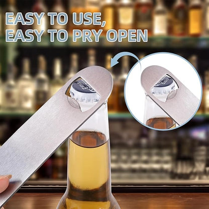 100 Pack Flat Beer Bottle Opener 7 inch Stainless Steel Flat Bottle Opener Beer Bottle Openers for Bartender Kitchen Bar Restaurant (Silver) - Image 4