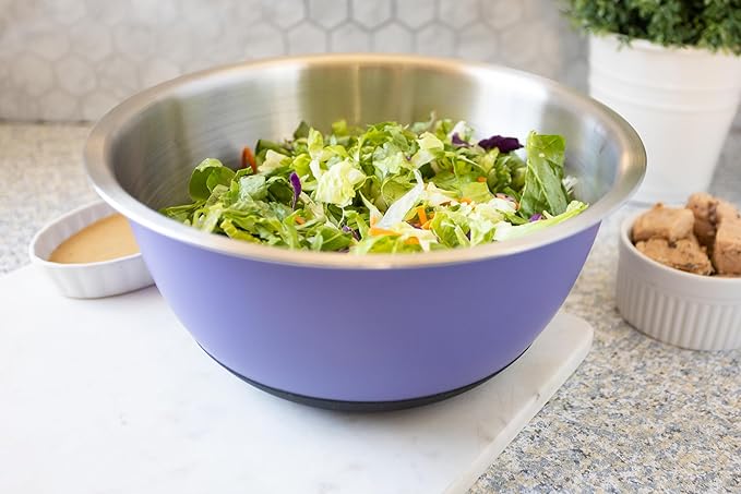 Fox Run Stainless Steel Mixing Bowl, Purple, 6.25 Quart - Image 4