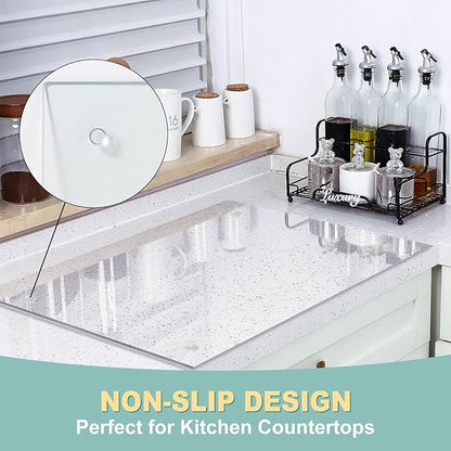 VASUHOME Large Tempered Glass Cutting Board for Kitchen - 18x24 Inch Clear Cutting Board for Countertop - Scratch, Heat, and Shatter Resistant - Easy to Clean and Durable