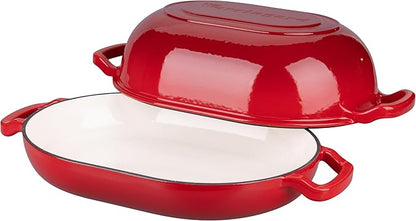 VORRINGARD Enameled Cast Iron Sourdough Bread Oven, Dutch Oven, Loaf Cast Iron Bread Pan for Homemade Bread Baking, Meatloaf Pan with Lid, 7QT, Red - Image 5