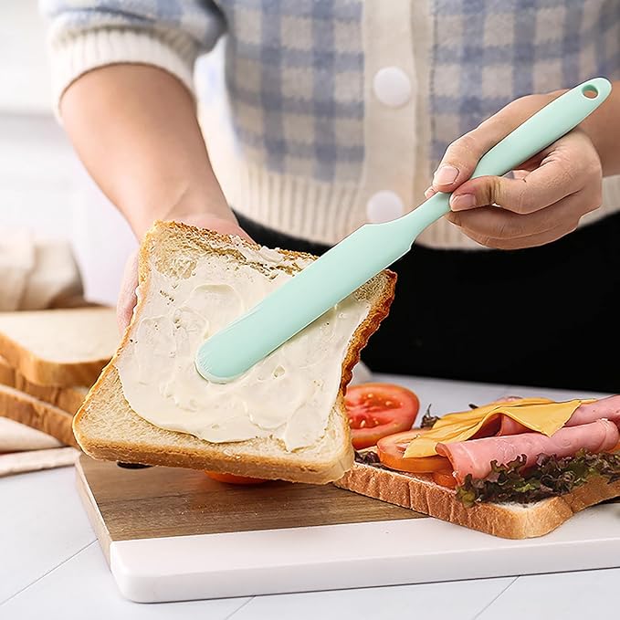 4 Pcs Silicone Jar Spatula Set - Long Handle Sourdough Scraper, Skinny Spatula for Jars, Bottles, and Containers, Non-Stick Heat Resistant Cake Cream Spatulas - Image 3
