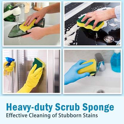 AIDEA Sponges Kitchen, 50 Pack Heavy Duty Dish Sponge, Cleaning Dish Scrubber Sponge for Home and Kitchen, Stink-Free Cleaning Supplies for Pots, Pans - Image 6