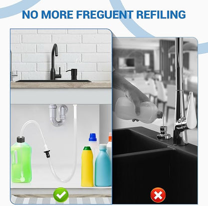 Yofidra Sink Soap Dispenser Extension Kit: Under Sink Dish Soap Dispenser with 47" Tube Hose and Check Valve for Prevent Backflow Countertop Kitchen Sink Accessories