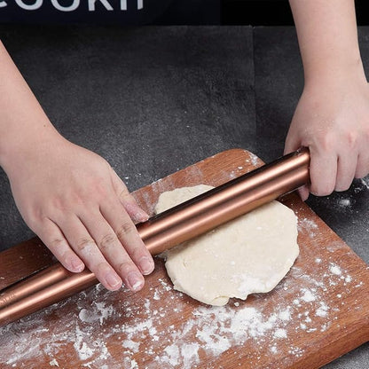 Berglander Rose Gold Rolling Pin, 16.7 Inches Stainless Steel Matte Finish With Rose Gold Titanium Plating Copper Rolling Pin For Baking, Pizza, Dough, Pie, Cookie, Gift Ideas For Bakers. - Image 6