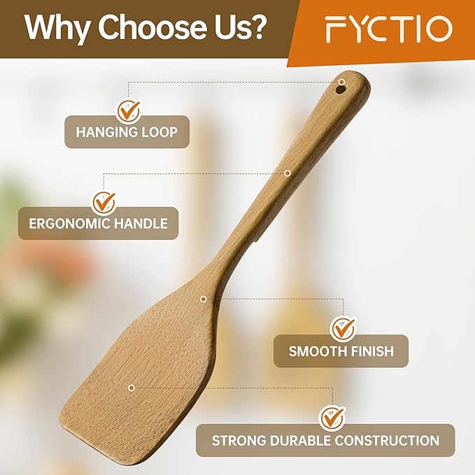 2 Pcs Wooden Cooking Utensils Set ，Wooden Spoons for Cooking, - Image 6