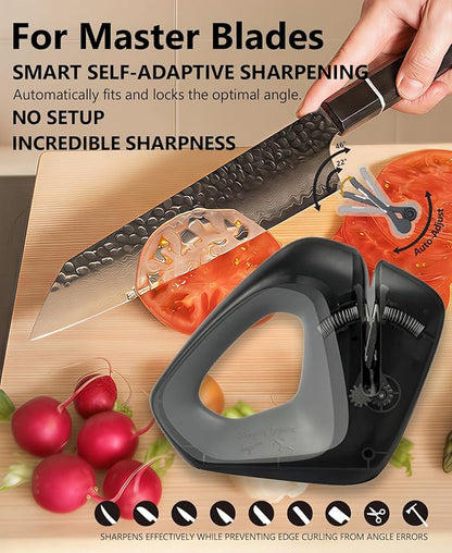 Professional Precision Knife Sharpener - Adaptive Tech Ends Angle Guesswork, Delivers a Pro Edge in Seconds, Safely Protects Blades, All Blades Compatible, Installation-Free, Durable & Effortless Care