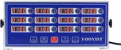 Precision Kitchen Timers for Cooking – 12 Channel Commercial Kitchen Timer Restaurant Kitchen Supplies – Stainless Steel Digital LED Chef Cooking Timer – Reminder Function, Loud Alarm, Blue - Image 4