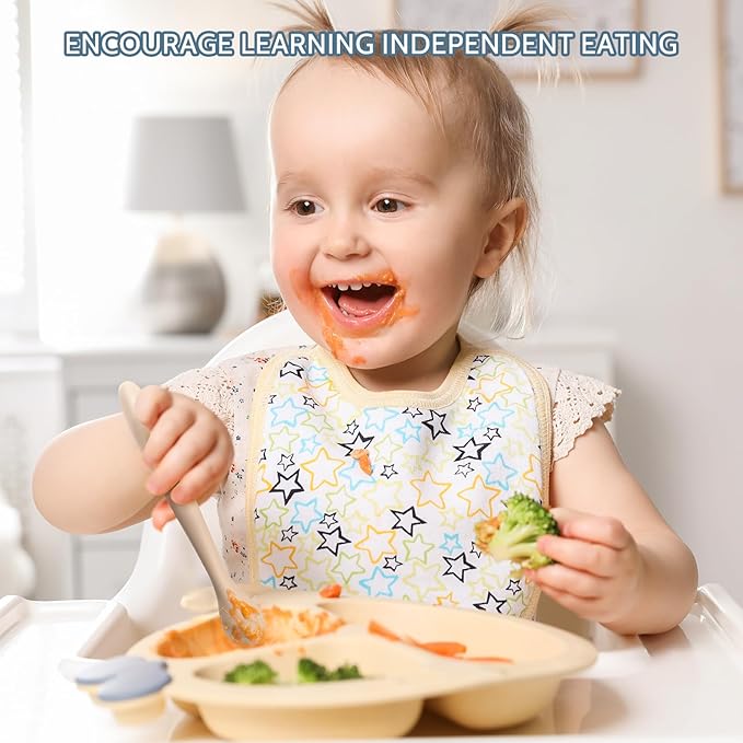 6 Piece Silicone Baby Feeding Spoons, First Stage Infant Soft-Tip Easy on Gums, Training Spoon Self-feeding, Utensils Supplies, Dishwasher & Boil-proof - Blue - Image 5