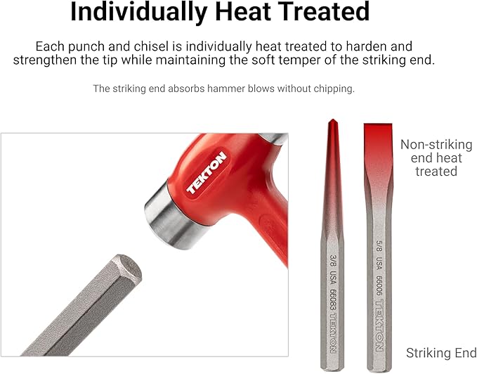 TEKTON 3/16 Inch Roll Pin Punch | 66066 | Made in USA