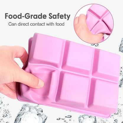 Excnorm Silicone Ice Cube Trays 3 Pack - Large Size Silicone Ice Cube Molds with Leak Proof Removable Lid Square Ice Cube Tray And BPA Free for Cocktail,Whiskey, Stackable Flexible Ice - Image 5