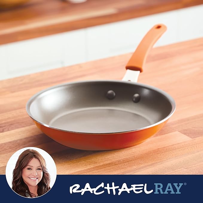 Rachael Ray Cook + Create Nonstick Cookware Frying Pan/Skillet, Fry Pan, 10 Inch - Orange - Image 6