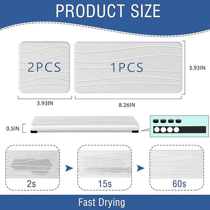 3PCS Water Absorbing Stone Tray, Fast Drying Stone Sink Tray, Stones Soap Trays, Water Absorbent Diatomite Trays, Diatomite Coasters for Kitchen Sink Bathroom Counter, Hand Soap Dish & Holders - Image 6