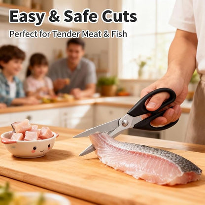 Multipurpose Kitchen Shears, 8.7" Professional Heavy-Duty Scissors, Dishwasher Safe, Rust-Resistant Stainless Steel, Ergonomic Soft Grip Handles for Cooking and Home Use - Image 5