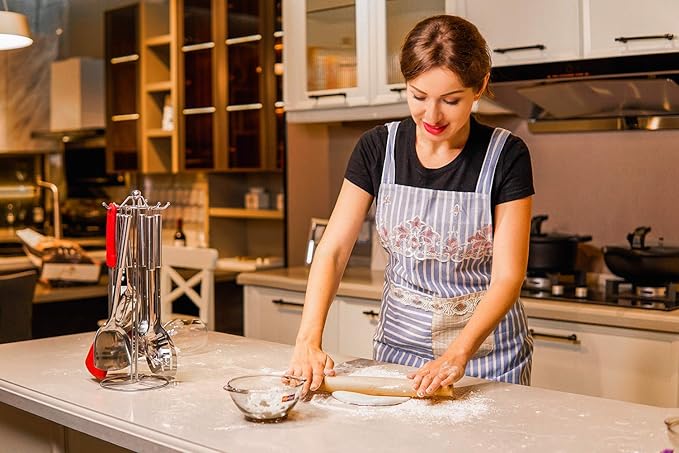 Classic French Rolling Pins Bamboo Wooden Rolling Pin for Baking Pizza Dough Pie Cookie, 13-Inch - Image 6
