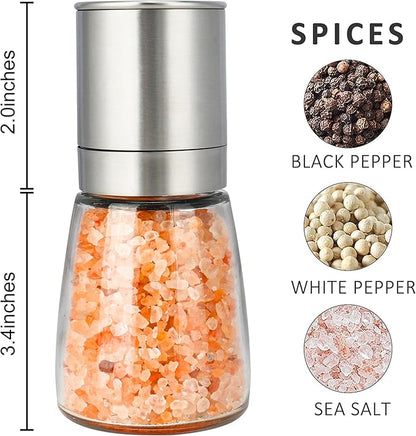 Gulex® Pepper Grinder Pepper Mill, Salt Grinder Refillable,(Single Package) Adjustable Coarseness Black Pepper Grinder, Stainless Steel Sea Salt Shaker with Ceramic Rotor (1 pack) (1 Pack Model 2) - Image 2