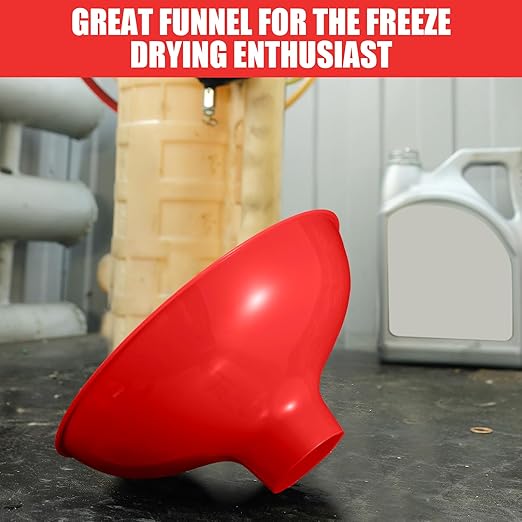 Vesici 2 Pack Extra Large Wide Mouth Funnel Red 2.5" x 10" Multi Purpose Filling Funnel Plastic Reusable for Water Softener Resin Tanks Carbon Media Jar Filling Use