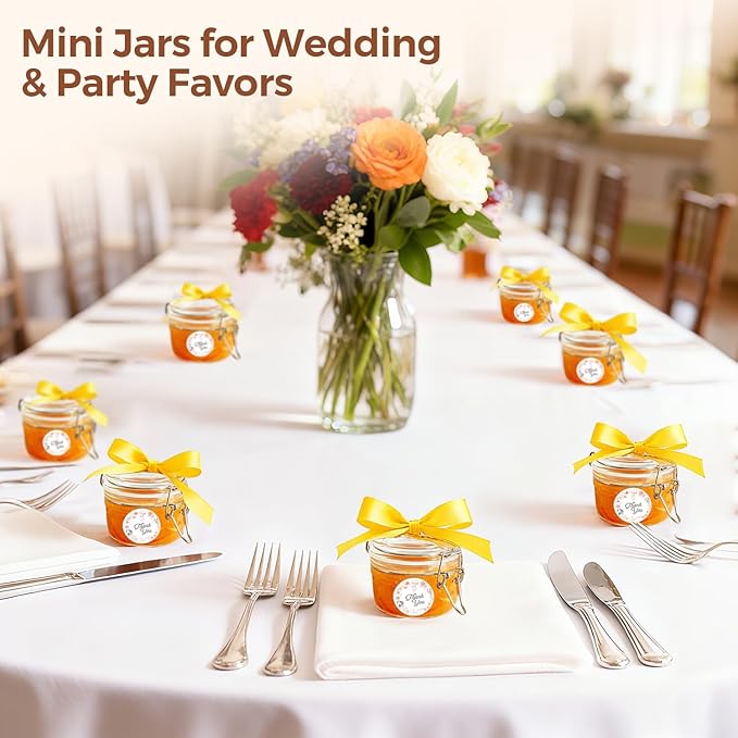 ComSaf 4oz Glass Spice Jars with Airtight Lids (Set of 6), Small Wire Clamp Mason Jars for Herbs, Honey, Jam & DIY Wedding Favors, 120ml Mini Glass Canisters for Pantry & Kitchen Organization - Image 6