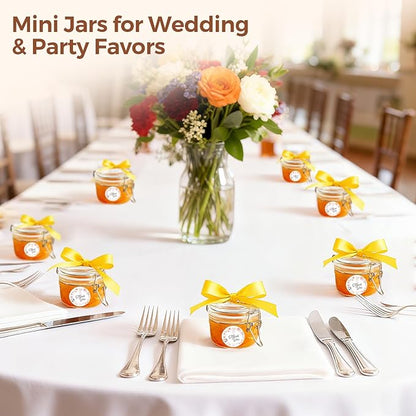 ComSaf 4oz Glass Spice Jars with Airtight Lids (Value Pack of 12), Bulk Mini Mason Jars for DIY Wedding Favors, Spices, Herbs & Crafts, 120ml Small Glass Canisters for Complete Pantry Organization - Image 6
