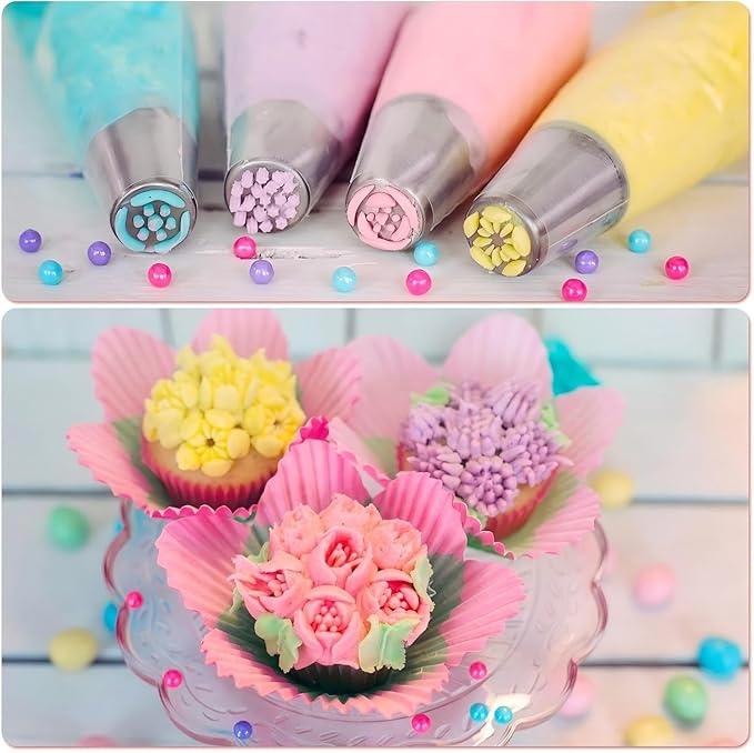 Cake Decorating Tools Supplies Kit: 274pcs Baking Accessories with Storage Case - Piping Bags and Icing Tips Set - Cupcake Cookie Frosting Fondant Bakery Set for Adults Beginners or Professional - Image 6