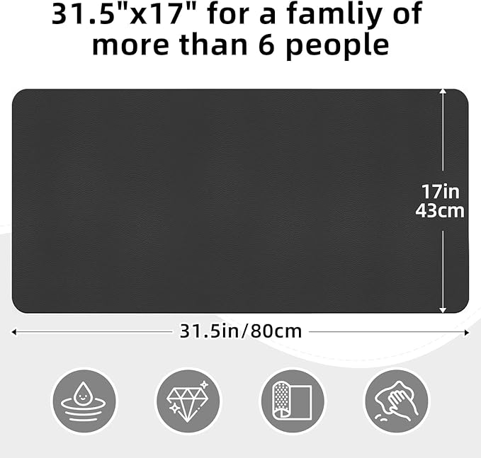 LOPNUR Kitchen Dish Drying Mat, 31.5"x17" Extra Large Dish Drying Mats for Kitchen Counter, Diatomite Coffee Mat Super Absorbent Dish Drying Pad, Heat Resistant Mat with Anti-slip Rubber Backed, Black - Image 5