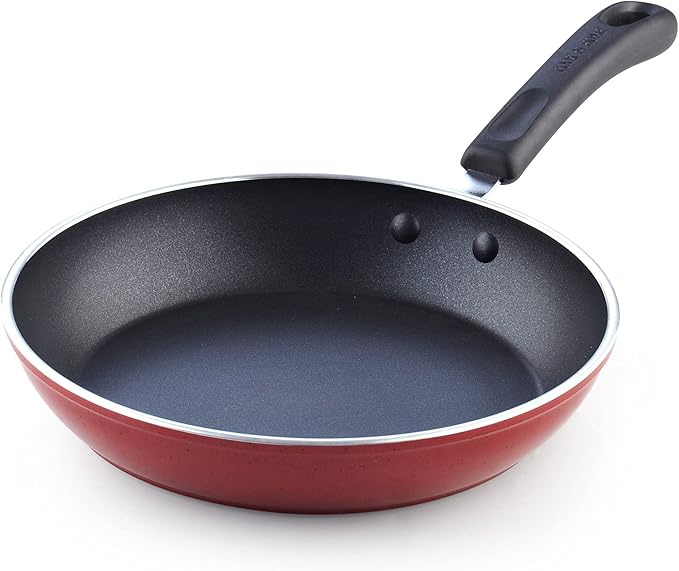 Cook N Home Pots and Pans Nonstick Cookware Set 12-Piece, Kitchen Cooking Set with Frying Pans and Saucepans, Induction Compatible, Marble Red - Image 4