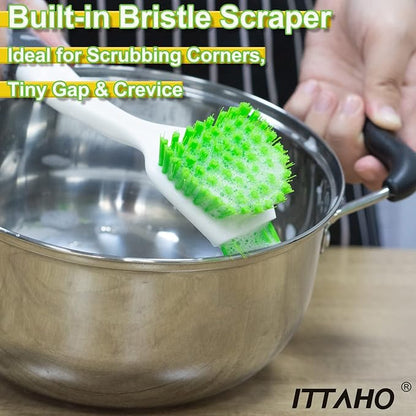 3 Pack Dish Brush,Dish Scrub Brush, Kitchen Scrub Brush for Cleaning Dishes, Double Sided Bristles Scrubber Cleaner for Dishes,Sink,Pots,Pans,Bathroom Shower,Tile,Tubs - Image 6