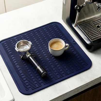 MicoYang Silicone Dish Drying Mat for Multiple Usage,Easy clean,Eco-friendly,Heat-resistant Silicone Mat for Kitchen Counter or Sink,Refrigerator or Drawer Liner Navy Blue XL 18 inches x 16 inches - Image 8