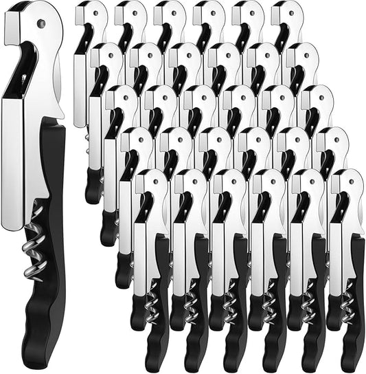 Honoson Wine Keys Opener Travel Corkscrew Wine bottle Opener Waiter Beer Bartender for Home Office Kitchen Restaurant Bar Applications (Black,30 Pcs) by Honoson