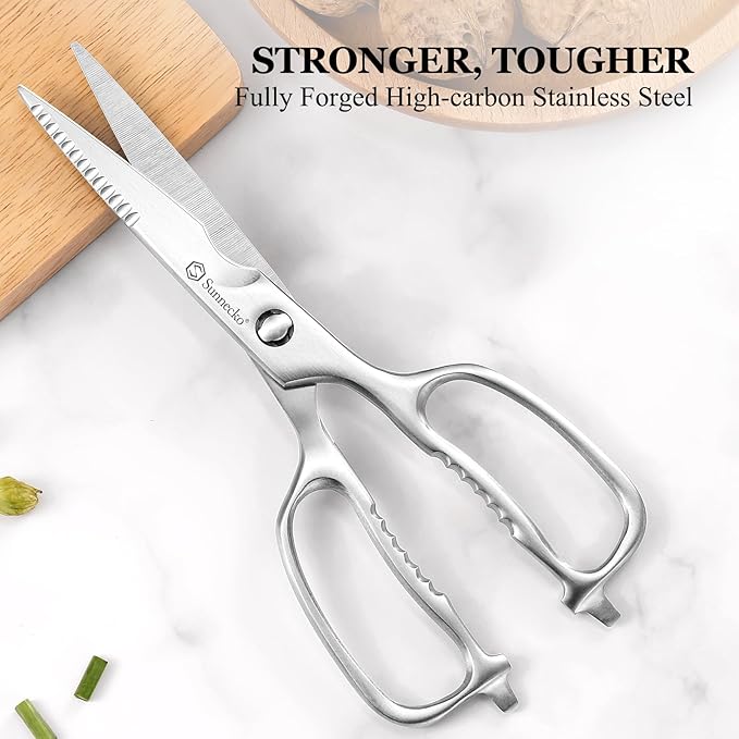 Sunnecko Kitchen Scissors for Food, Heavy Duty Scissors All Purpose Kitchen Shears That Come Apart, 8.5 Inch Fully Forged Stainless Steel - Image 3