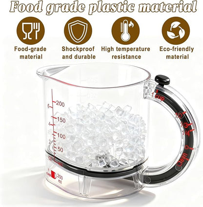 4-in-1 Adjustable Measuring Cup - Multi-Functional Measuring Cup, with Adjustable Base & Scraper-Style Seal Base, Space-Saving Easy to Clean for Cooking and Baking & Ingredients