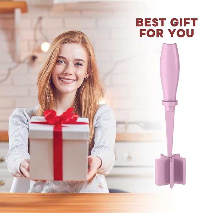 Meat Chopper, Hamburger Grinder, Premium Heat Resistant Smasher for Ground Beef, Burger Grinder Nylon Potato Mix Tool-Pink - Image 7