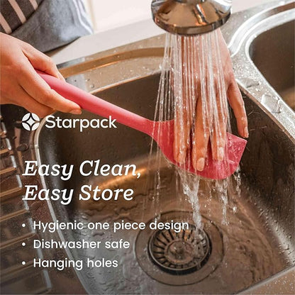 Starpack 'Scrape & Stir' Silicone Spatula Set (2 Pcs) - Heat Resistant Spatulas Set 600°F - Food Grade Kitchen Spatulas - LFGB Grade Nonstick Baking and Cooking Rubber Spatula Set