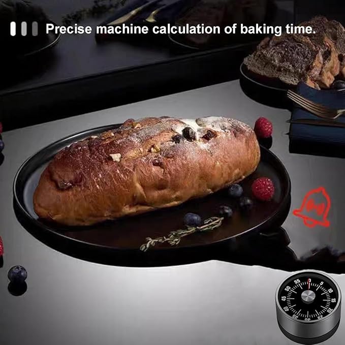 Digital Kitchen Timer for Cooking, Loud Alarm, Magnetic Back, Black and Silver (darkblack-t) - Image 2