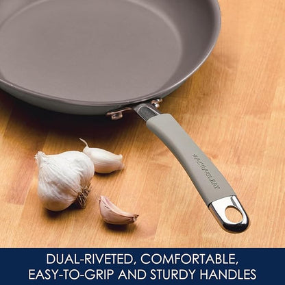 Rachael Ray - 16802 Rachael Ray Cucina Nonstick Cookware Pots and Pans Set, 12 Piece, Sea Salt Gray - Image 5