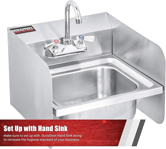 DuraSteel Stainless Steel Splash Guard for Sink & Fryer - 15" x 6" Wall Mount Shield for Deep Fryer Splash Guard Commercial - Stove Oil Splatter Protection Screen for Kitchen Area Safety & Hygiene