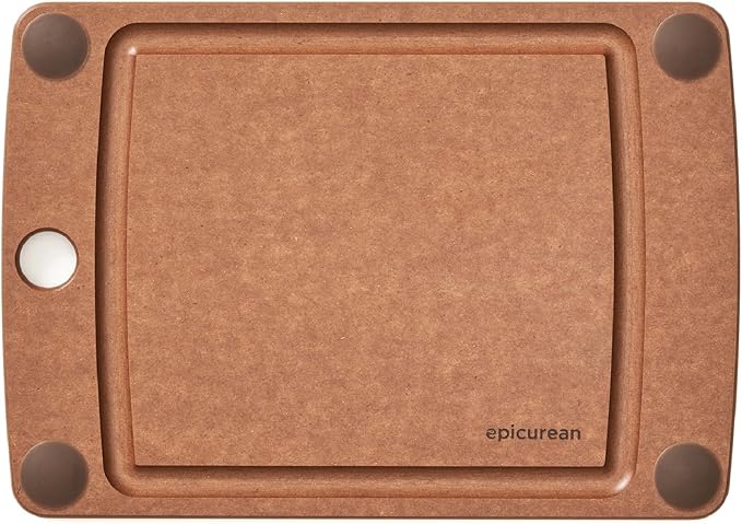 Epicurean All-In-One Cutting Board with Non-Slip Feet and Juice Groove - Non-toxic, Dishwasher Safe, Made in the USA, 10" x 7", Nutmeg by Epicurean