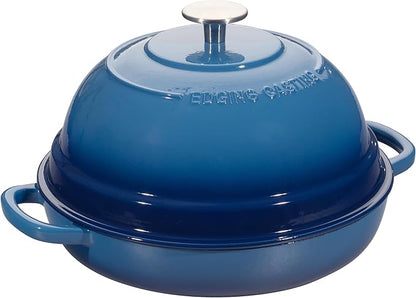 EDGING CASTING Enameled Cast Iron Dutch Oven Pot with Lid, Round Bread Oven for Homemade Sourdough Bread Baking, 6 Quart, Lake Blue - Image 4