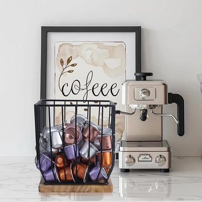 BYTEAIDREX Extra-Large Coffee Pod Holder,K Cup Holders for Counter Small Space,K Cup Storage,Coffee Pod Basket,Coffee Station Organizer, Bar Accessories. - Image 5